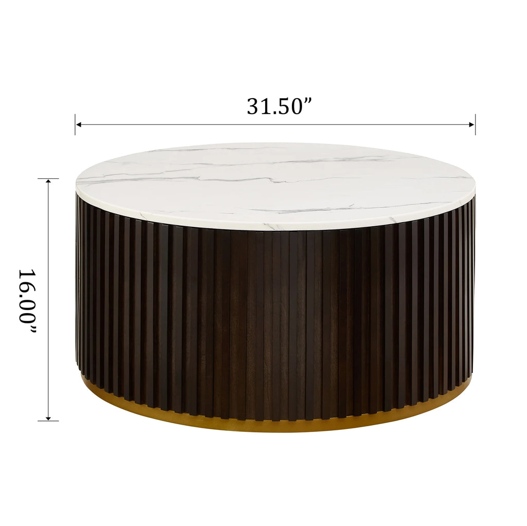 Round Coffee Table with Storage, Black M372