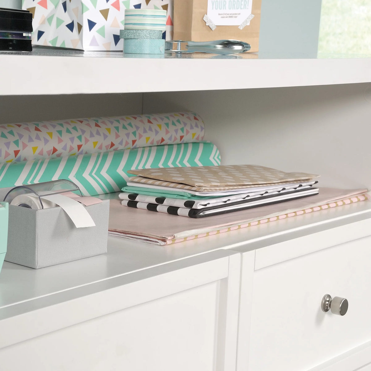 4 Drawer White Storage Cabinet W89625
