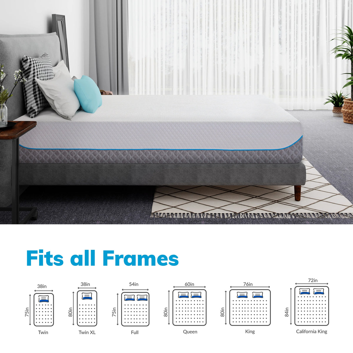 12 inch Gel Memory Foam Mattress, Full Size C776