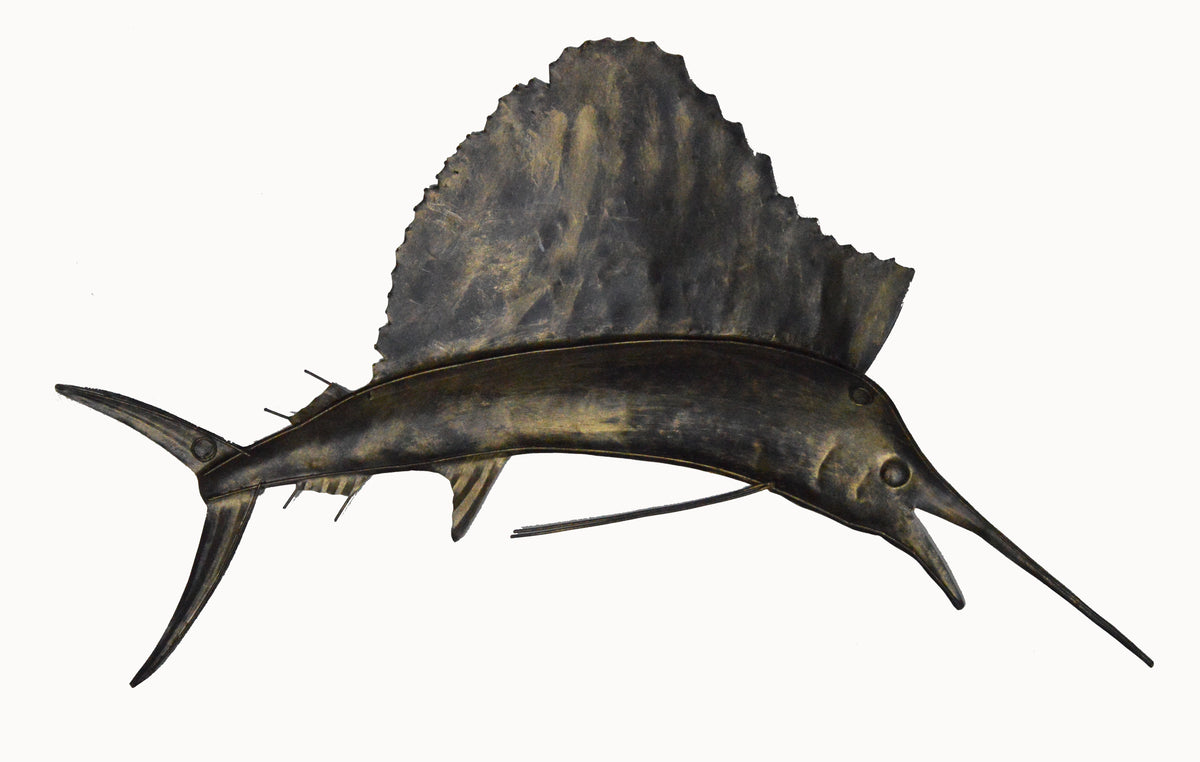 Metal Hand Carved Sailfish Marlin Wall Art Sport Fishing Trophy Fishing Collection Ship Boat Tiki Bar Man Cave Charter Captain A8713