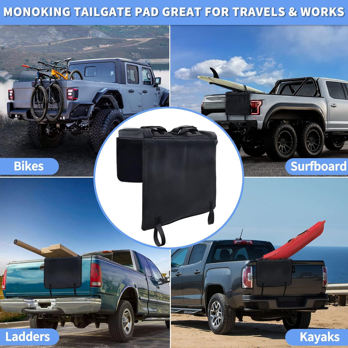 Tailgate Bike Pads with Soft Velcro Straps, 21", Pack of 2 Z7789