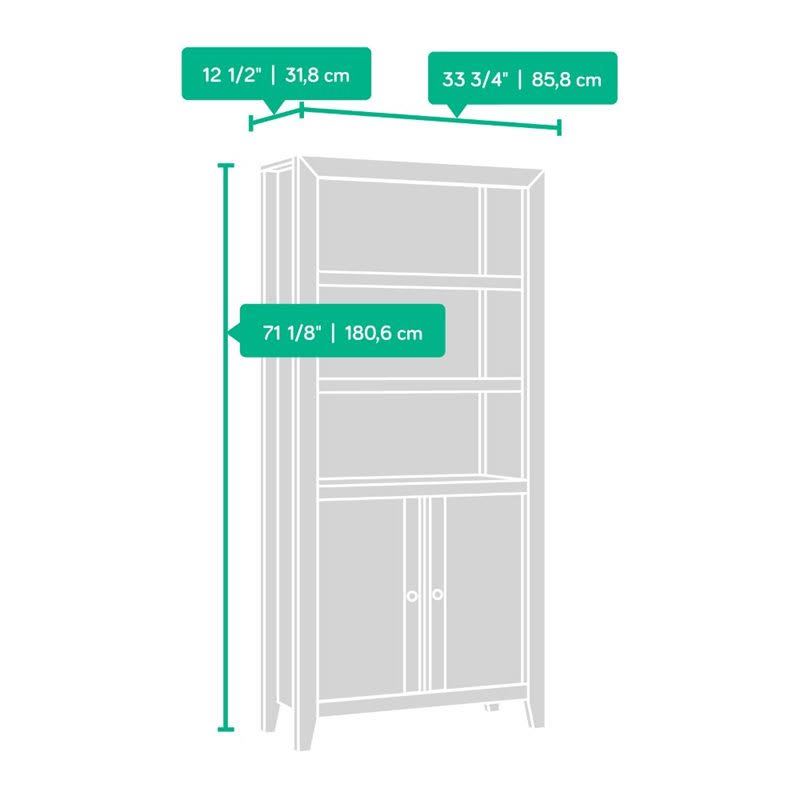 Craftsman Oak Library with Doors L6864