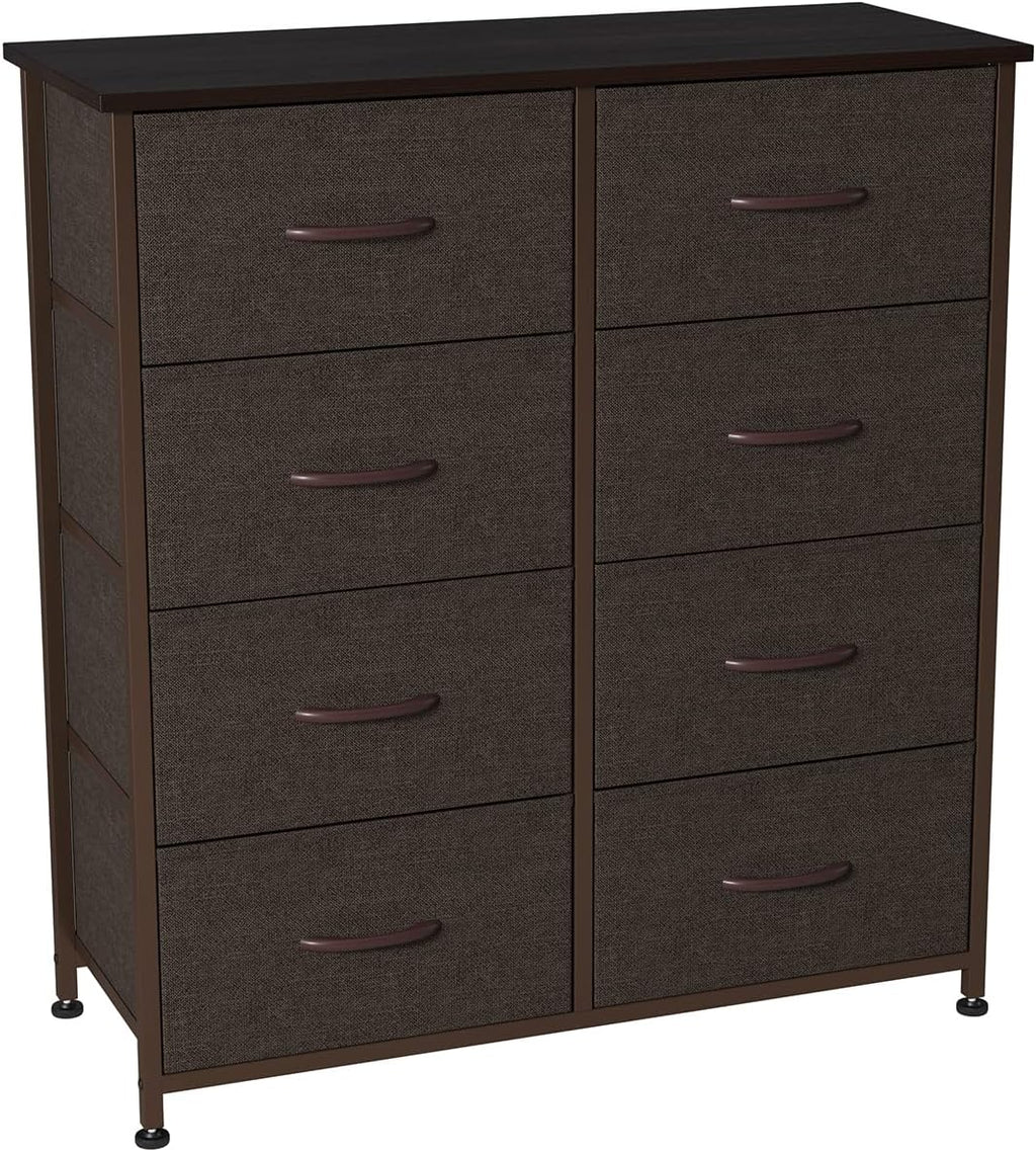 Charcoal Gray/Black 8 Drawer Fabric Dresser P529240