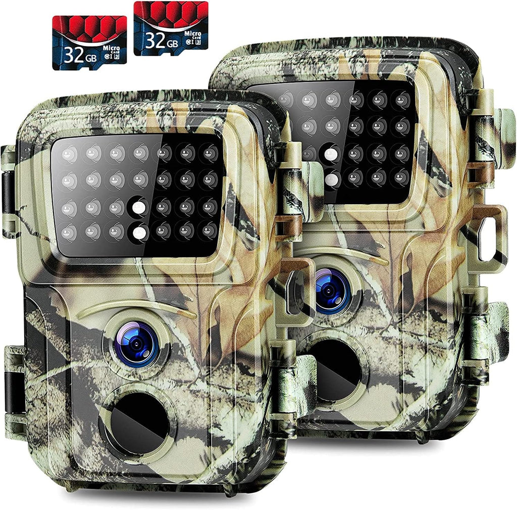 2 Pack 20MP 1080P Night Vision Motion Activated Waterproof Hunting Camera with 32GB Card U161