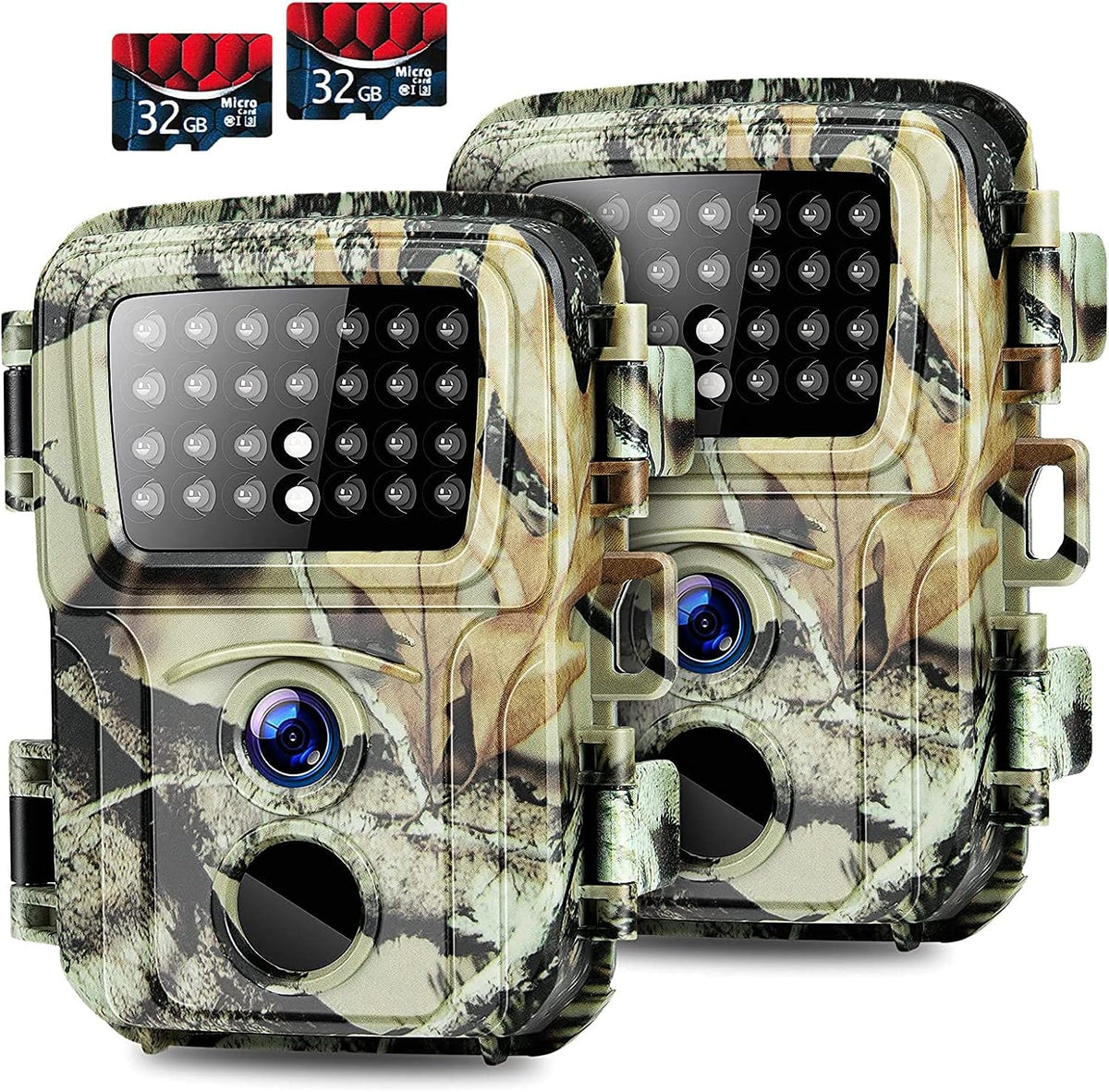 2 Pack 20MP 1080P Night Vision Motion Activated Waterproof Hunting Camera with 32GB Card U161