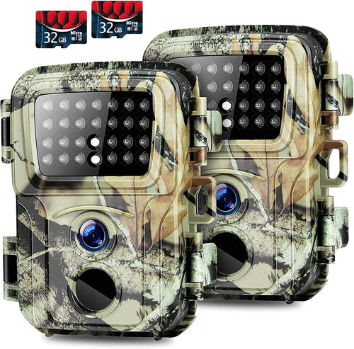 2 Pack 20MP 1080P Night Vision Motion Activated Waterproof Hunting Camera with 32GB Card U161