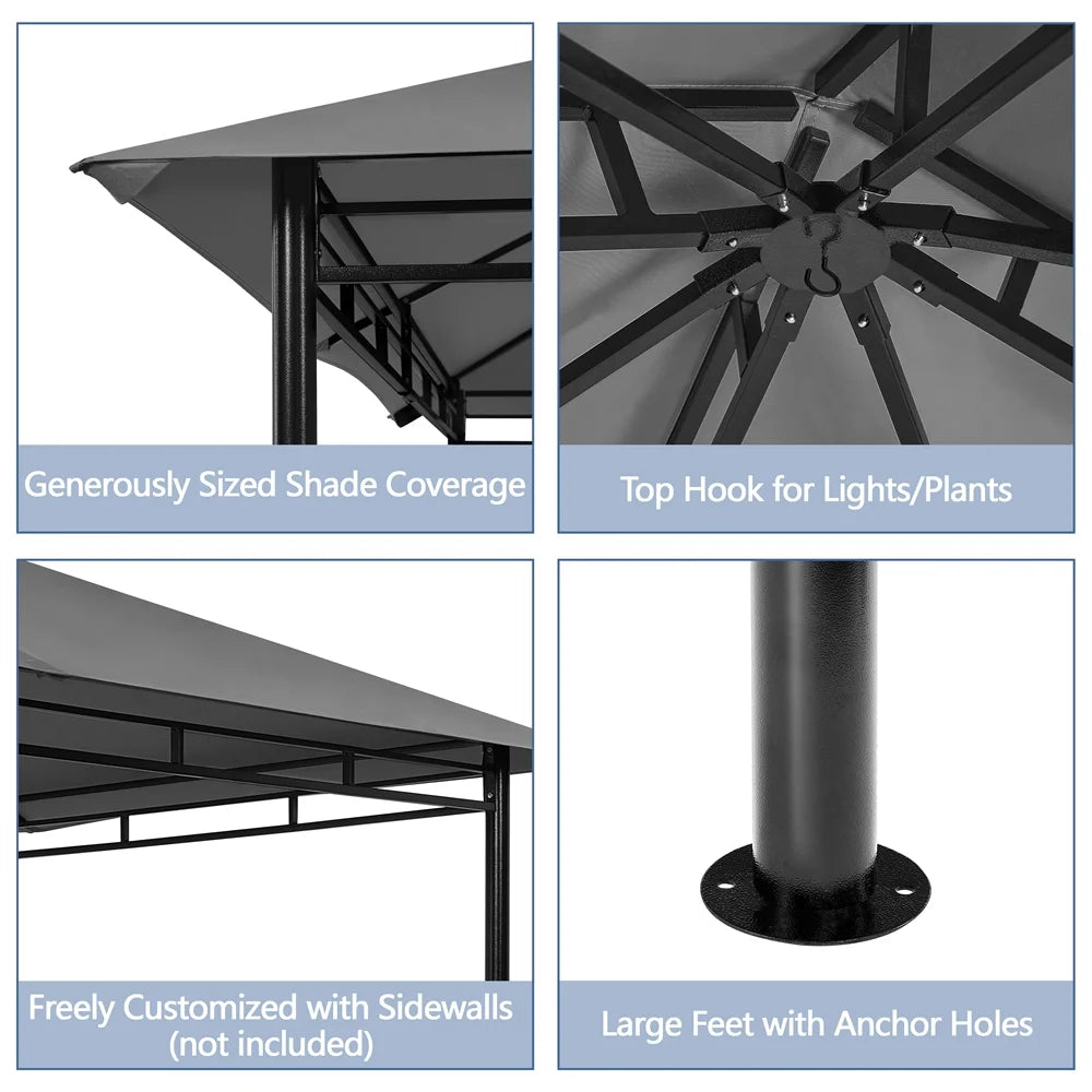 11×11 ft Outdoor Patio Gazebo Tent, Dark Gray T915900