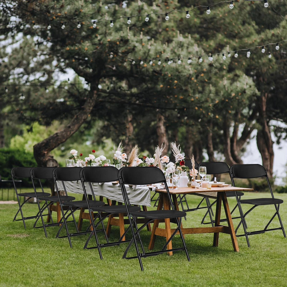 Black Plastic Folding Chairs 6 Pack W810