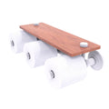 Matte White Wall Mount Toilet Paper Holder with Wood Shelf L11822