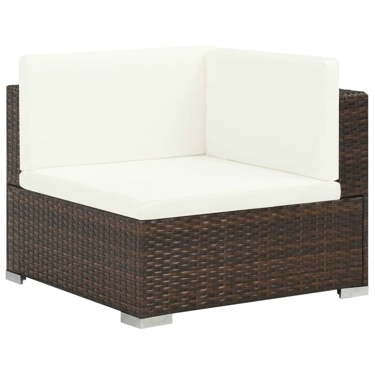 6 Piece White Cushioned Poly Rattan Patio Conversation Set with Coffee Table K10796