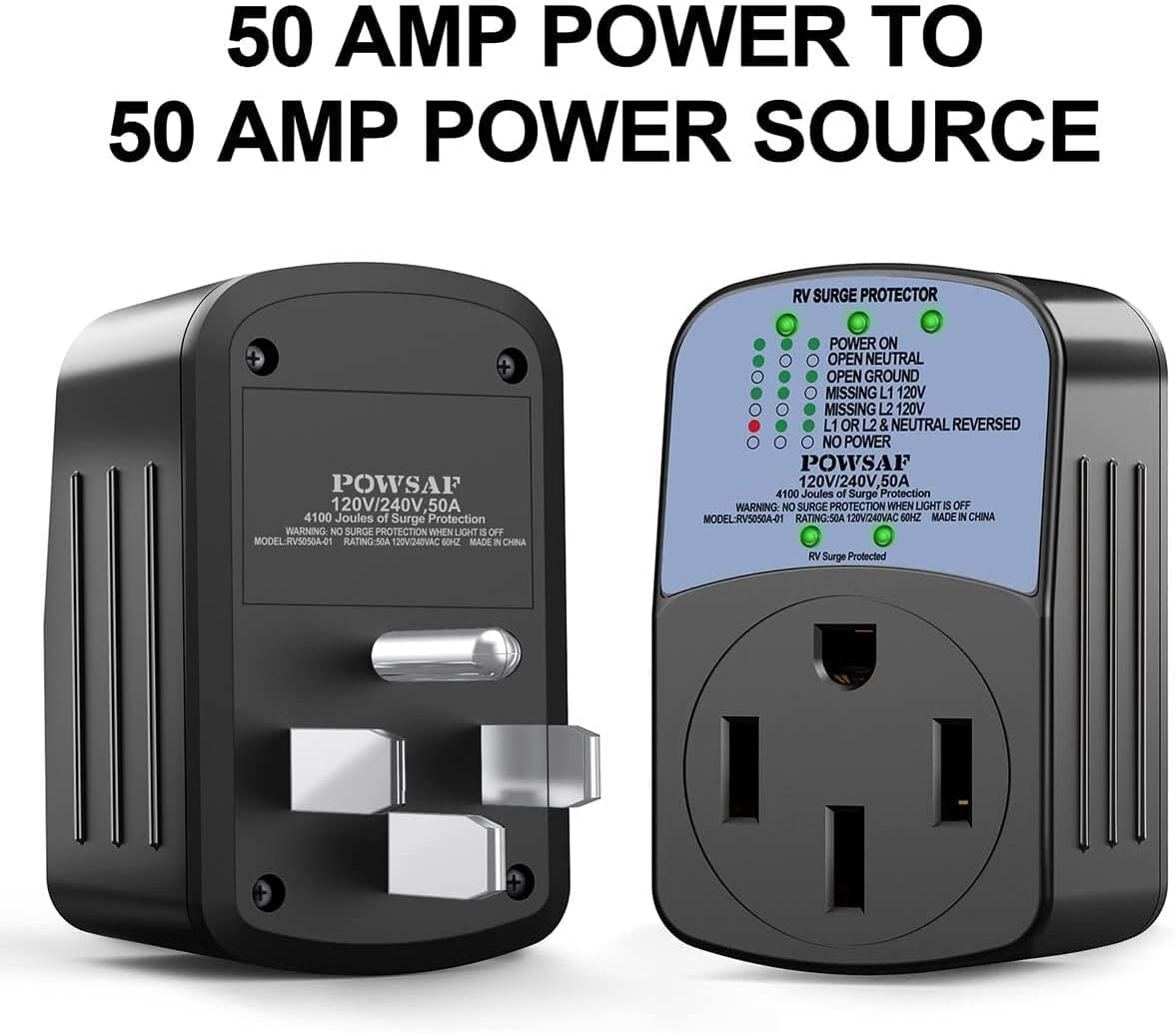 50 Amp RV Surge Protector, 4100 Joules, Pack of 2 Q80020