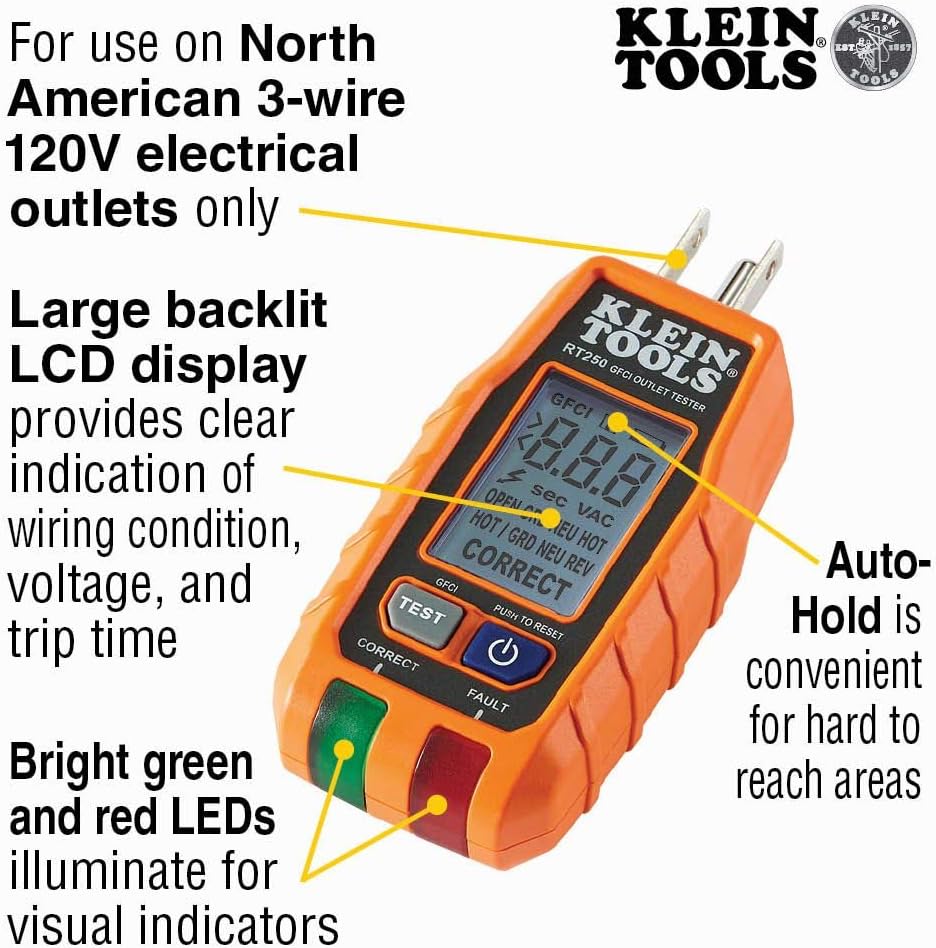 Digital Multimeter Electrical Test Kit with Non-Contact Voltage Tester, Receptacle Tester, Test Leads, Pack of 2 B9842