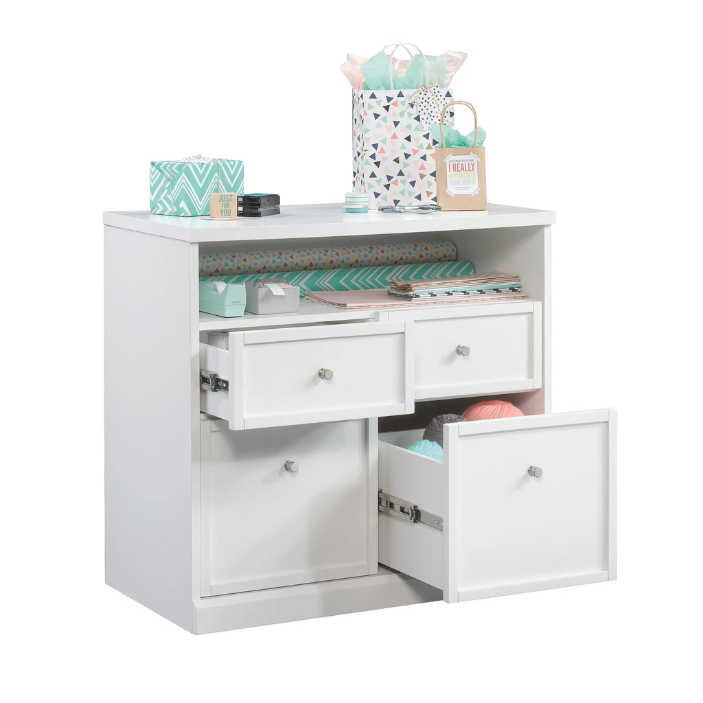 4 Drawer White Storage Cabinet W89625