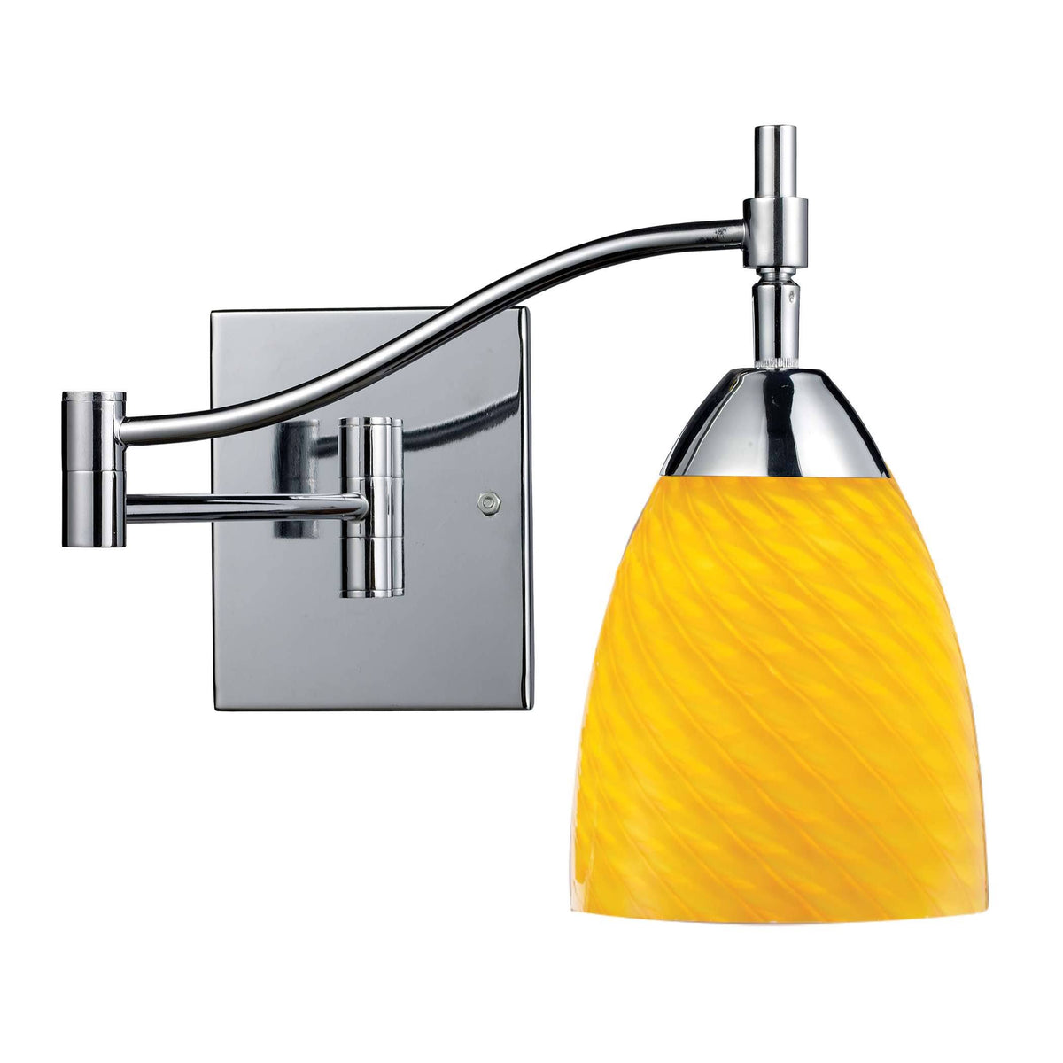 Polished Chrome 1-Light Swingarm Sconce A42133