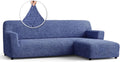 Blue Right-Facing Chaise Sectional Sofa Slipcover V672