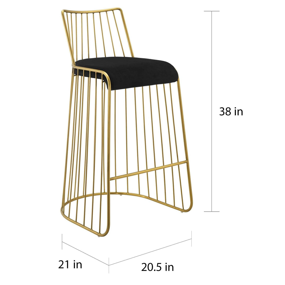 Gold Stainless Steel Velvet Bar Stool Q6884