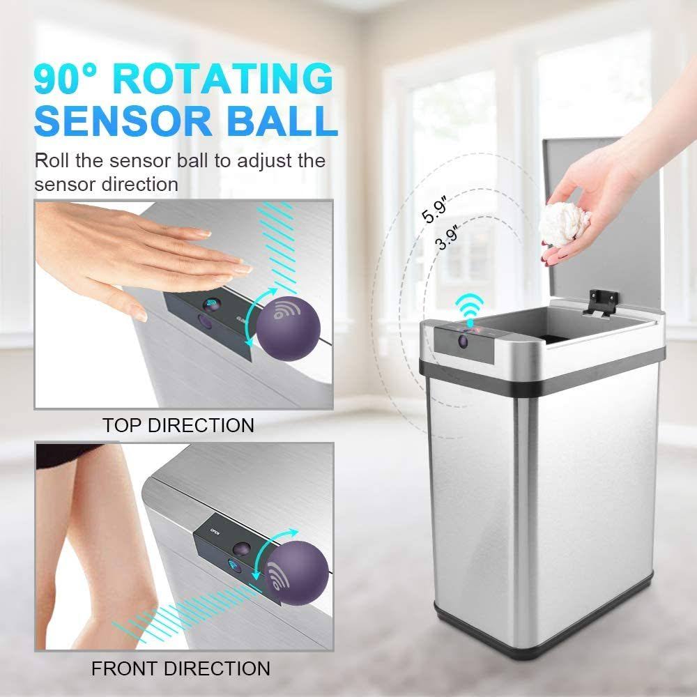 2.4 Gallon Stainless Steel Automatic Sensor Kitchen Trash Can T5961