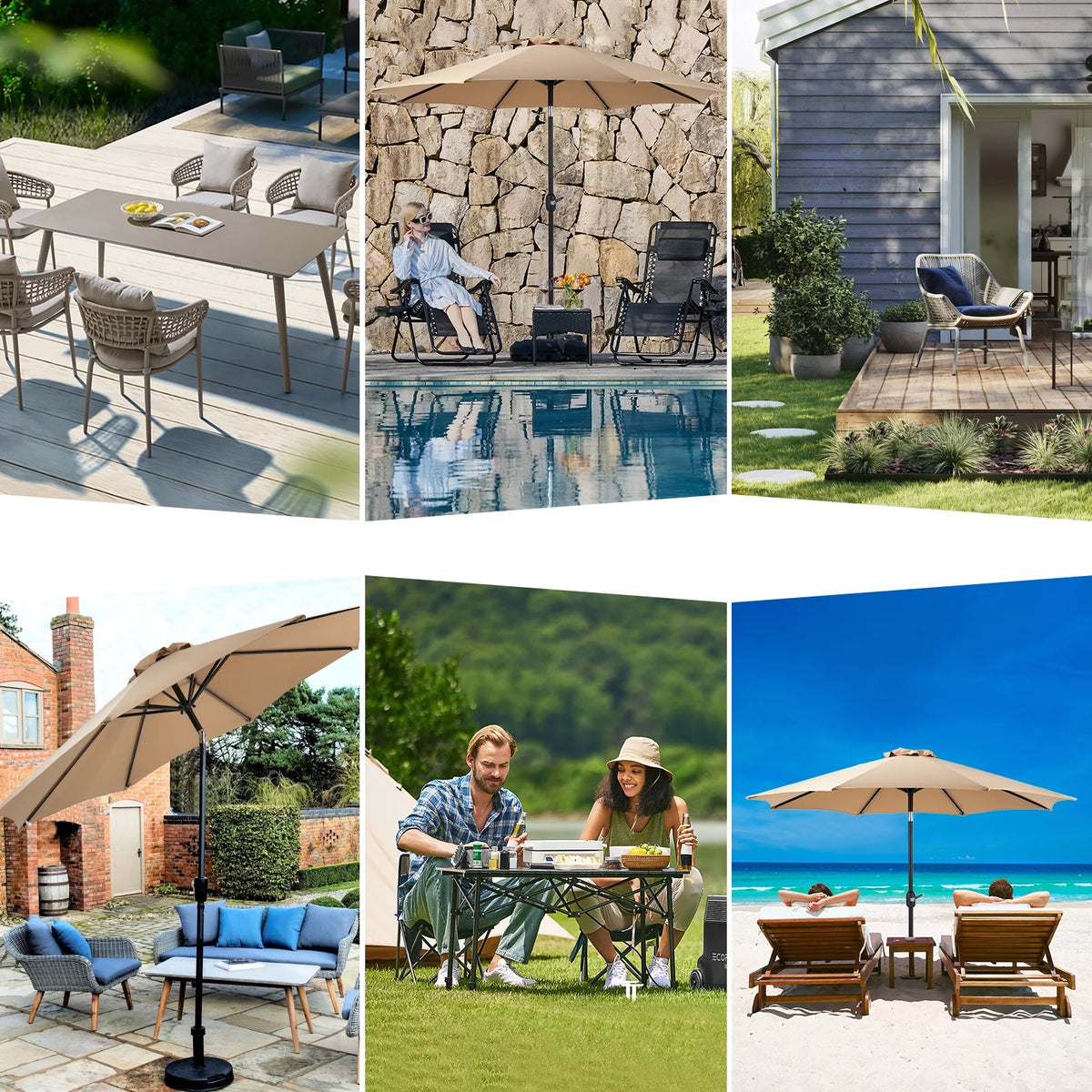 9FT Outdoor Patio Umbrella with Push Button Tilt and Crank Handle O80545