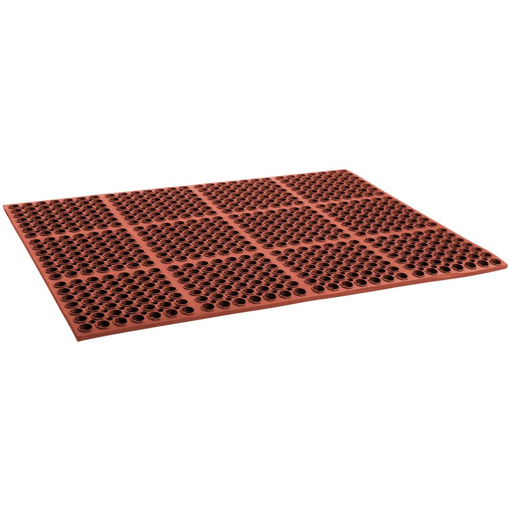 Red Grease-Resistant Rubber Anti-Fatigue Floor Mat W993222