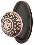 Solid Brass Passage Door Knob Set with Oval Rosette M38313
