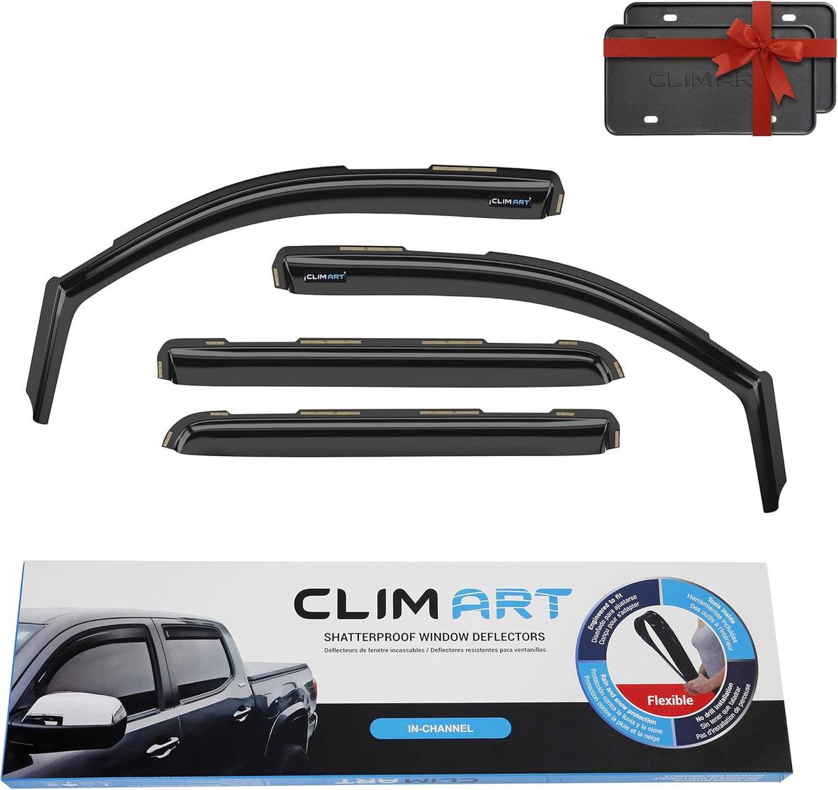 4pcs In-Channel Rain Guards for Chevrolet Silverado Crew Cab W423