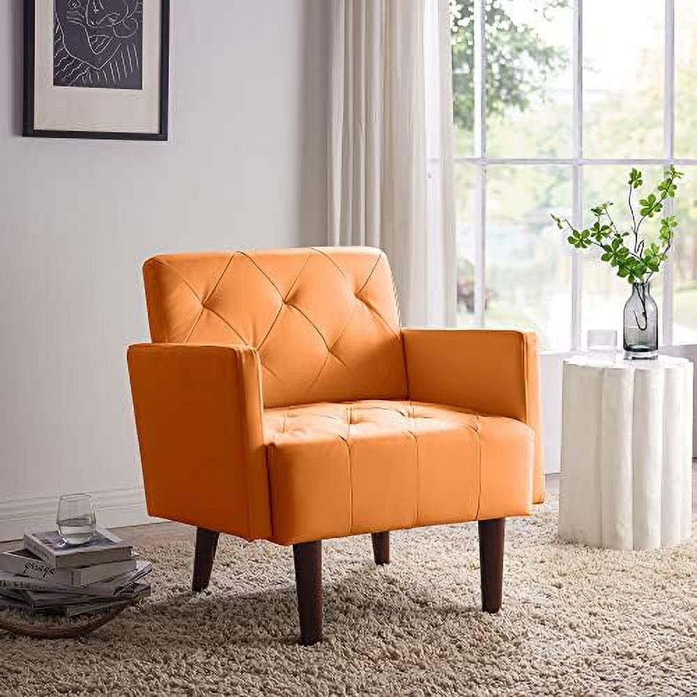 Faux Leather Tufted Accent Chair L769