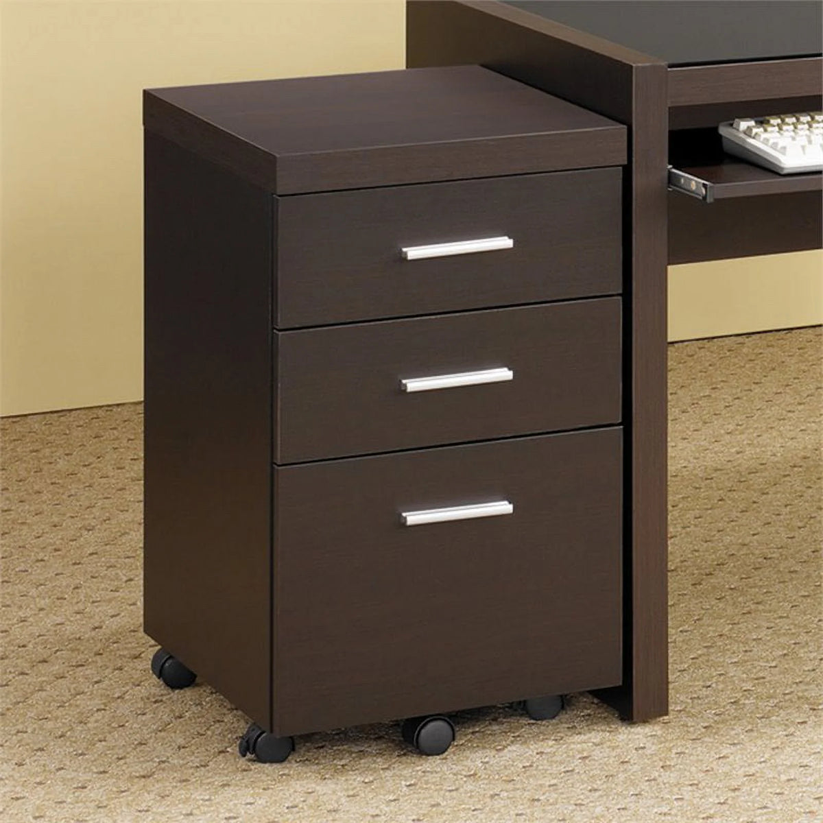 3 Piece Office Chair File Cabinet and Computer Desk Set I78236