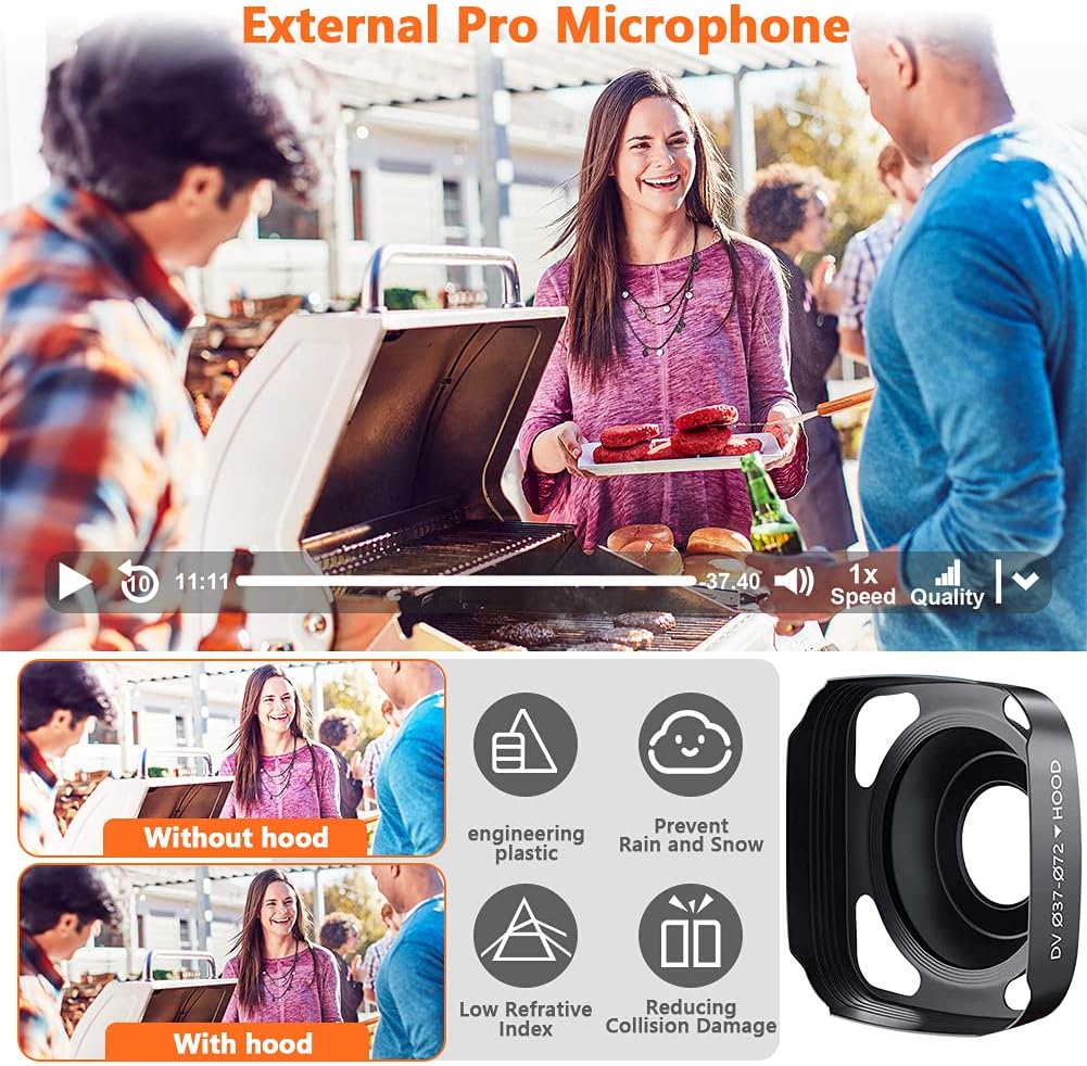 4K 48MP WiFi Camcorder with Touch Screen IR Night Vision F1710