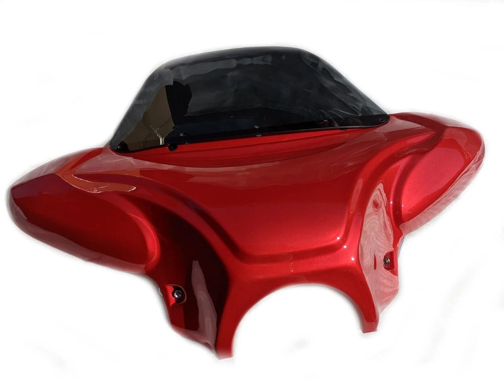 34" Red Cruiser Front Batwing Fairing with Tinted Windshield K5453