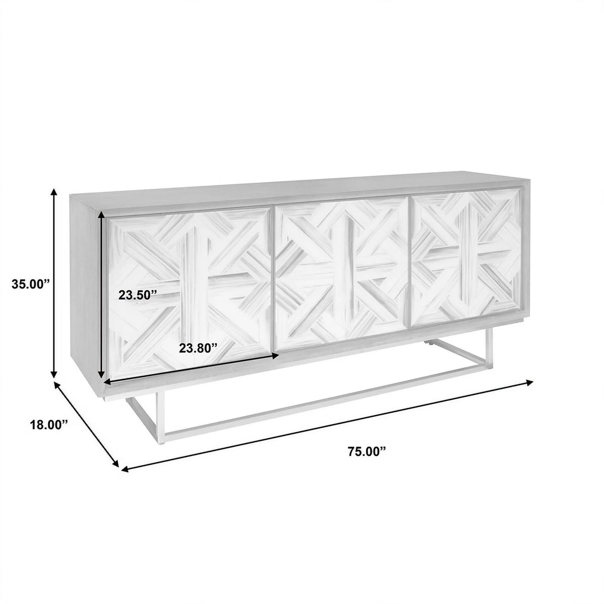 3-Door Wood Credenza with Adjustable Shelf G853