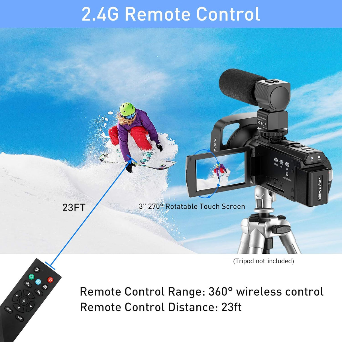 4K 48MP Ultra HD WiFi Digital Camera Camcorder with Microphone R849621