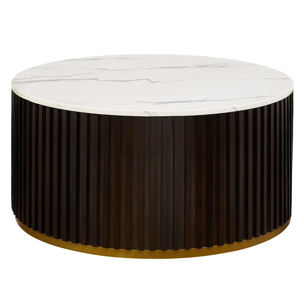 Round Coffee Table with Storage, Black M372
