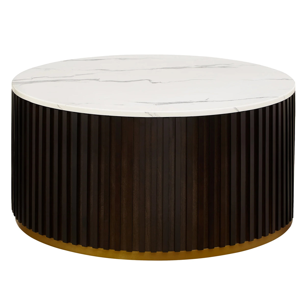Round Coffee Table with Storage, Black M372