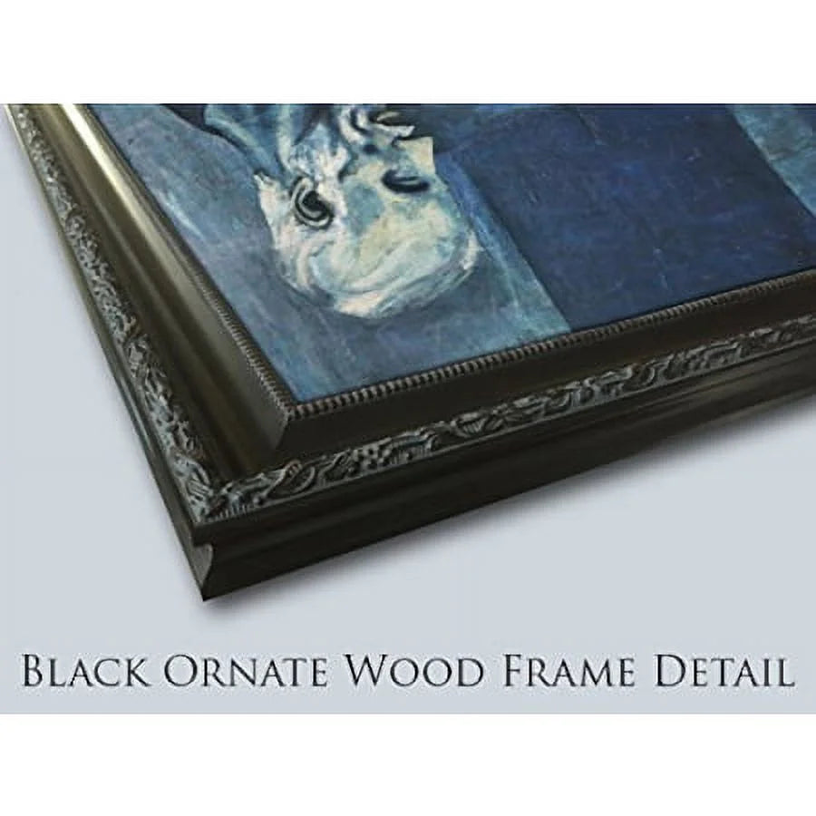 Black Ornate Wood Framed Art Print X5057