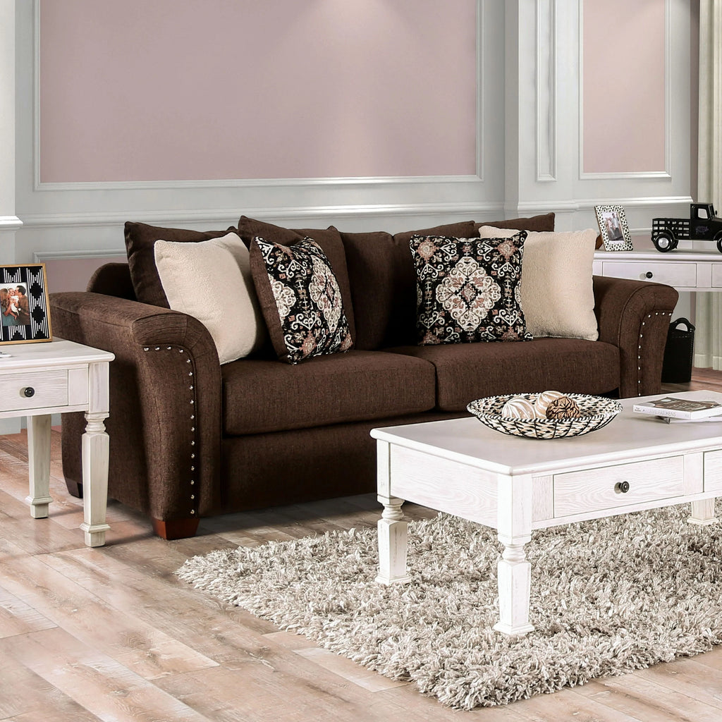 Traditional Fabric Upholstered 2-Piece Sofa Set Y413495