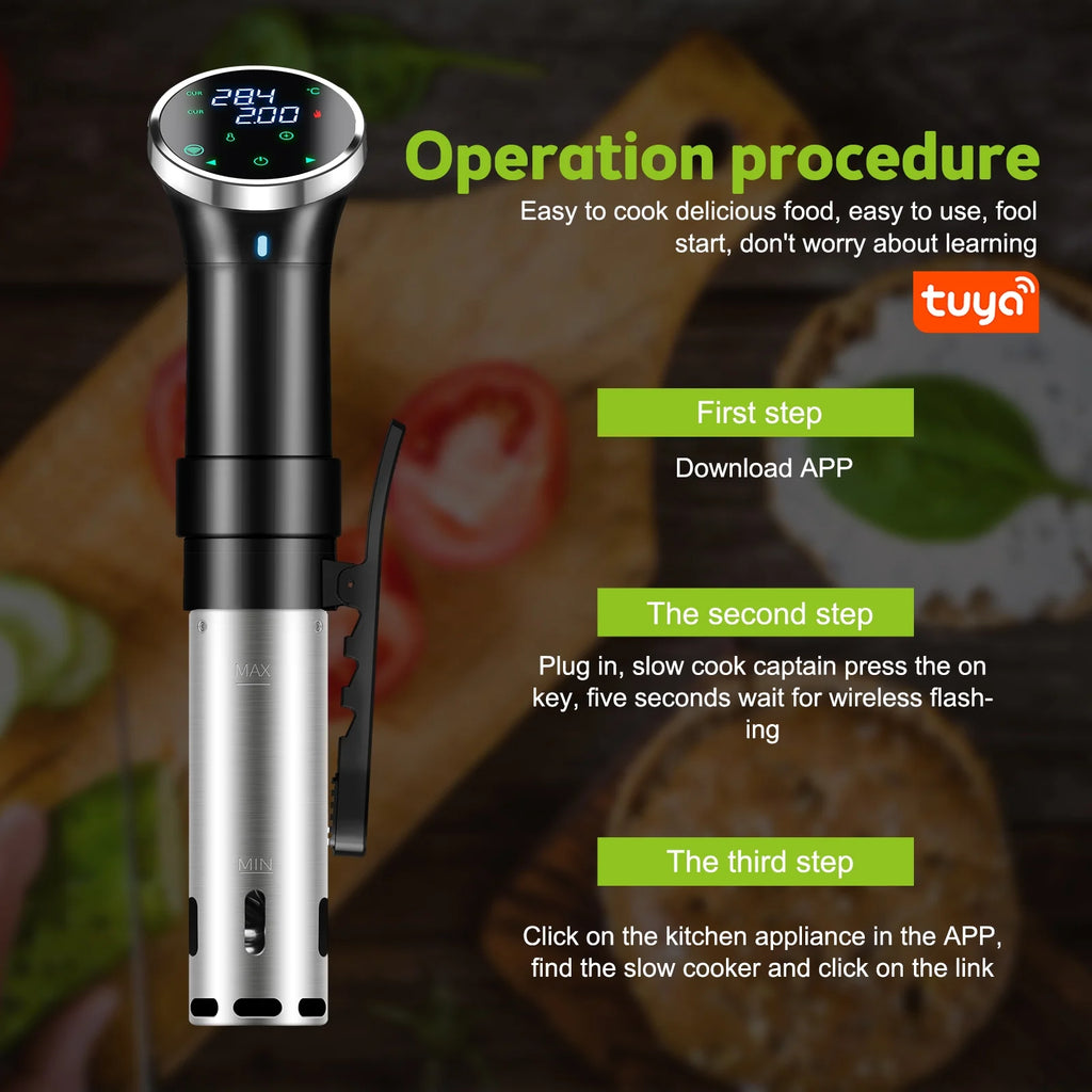 WiFi Sous Cooker Immersion Circulator 1100 Watts Digital Display A104