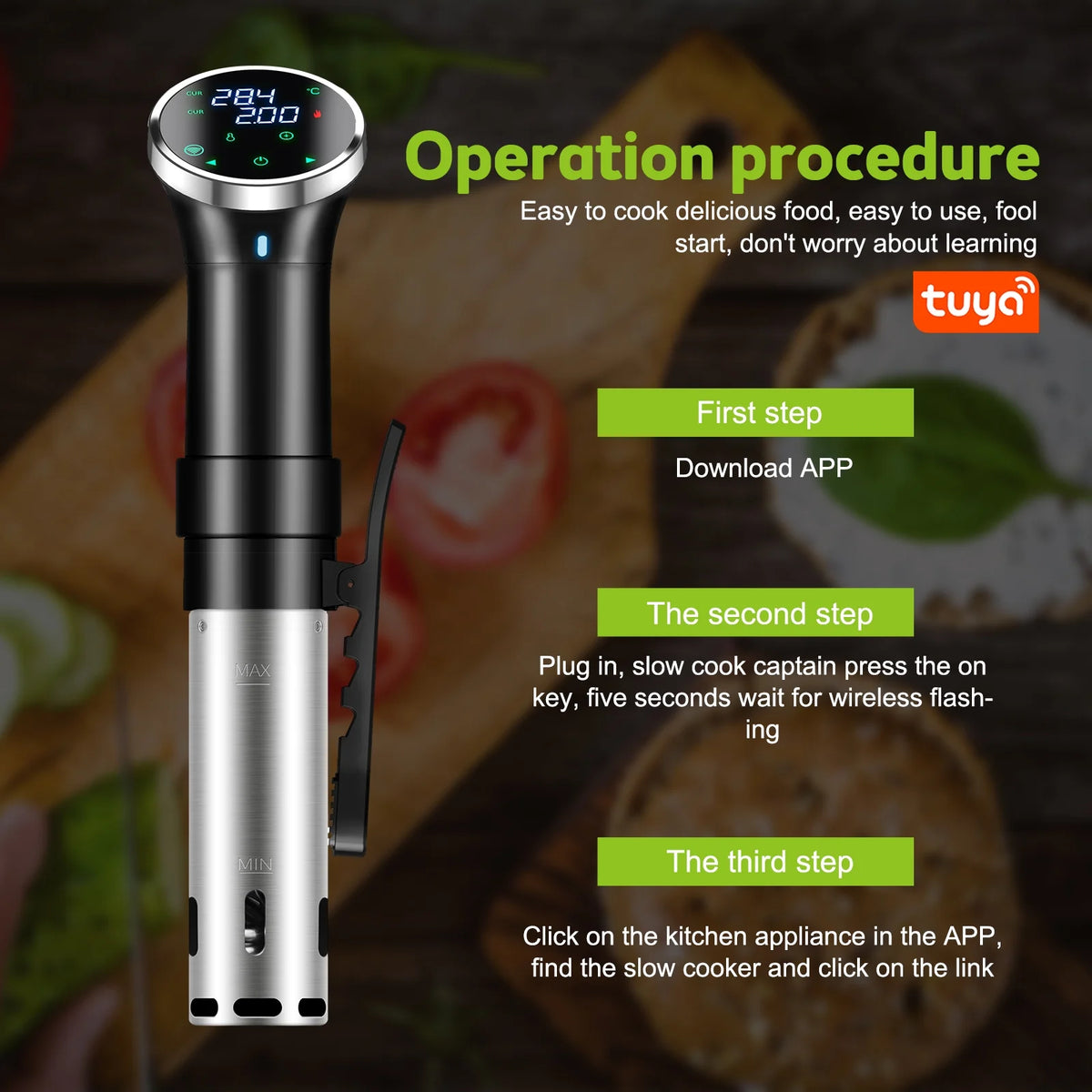 WiFi Sous Cooker Immersion Circulator 1100 Watts Digital Display A104