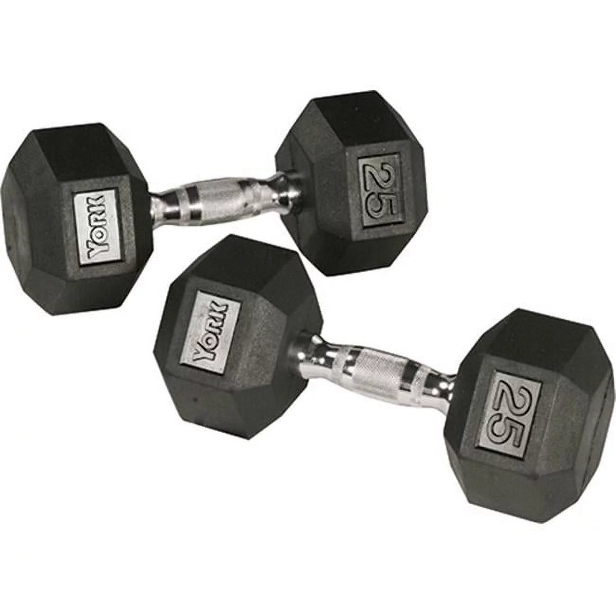65 lbs Rubber Hex Dumbbell with Chrome Ergo Handle U796173