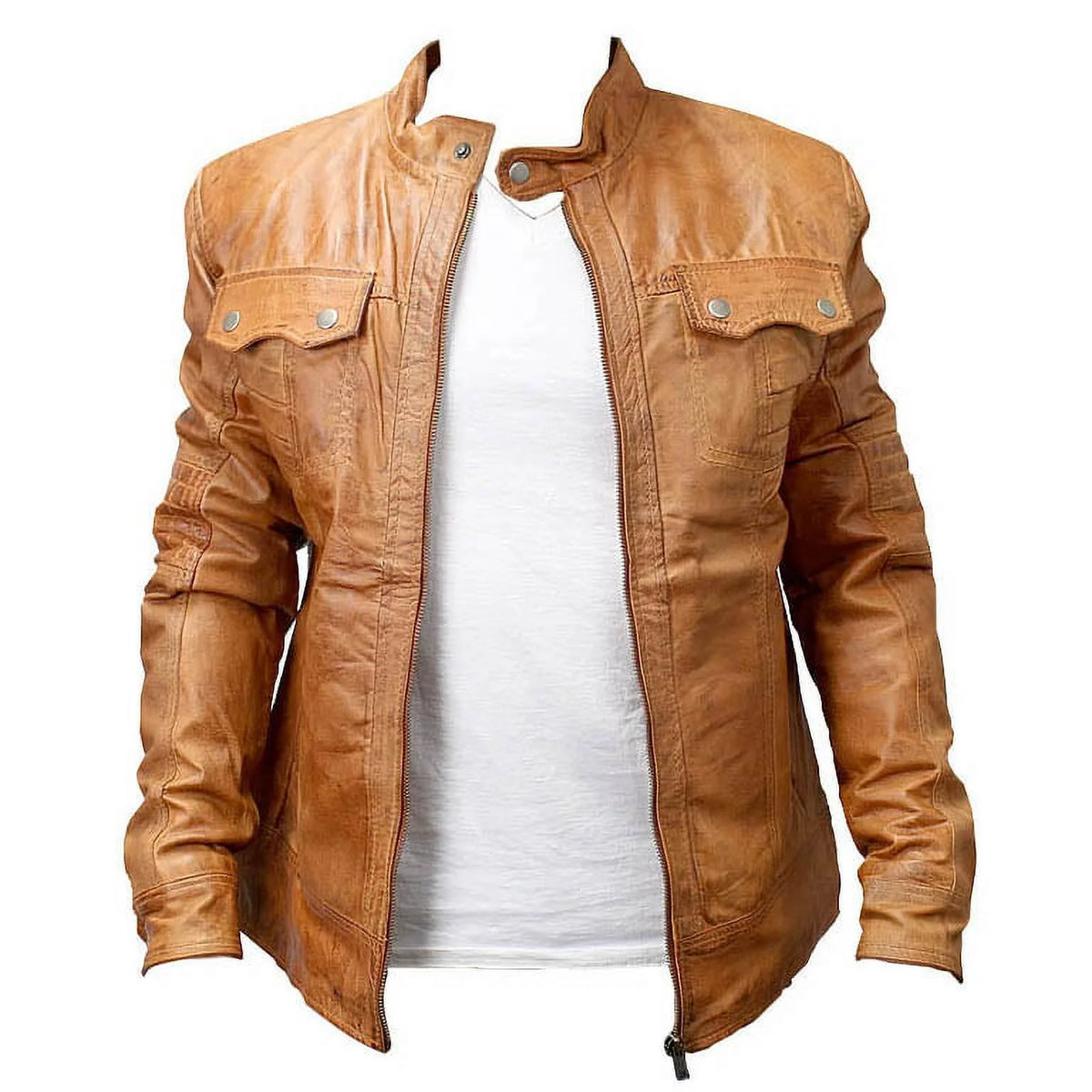 Brown Sheep Skin Leather Jacket V855743
