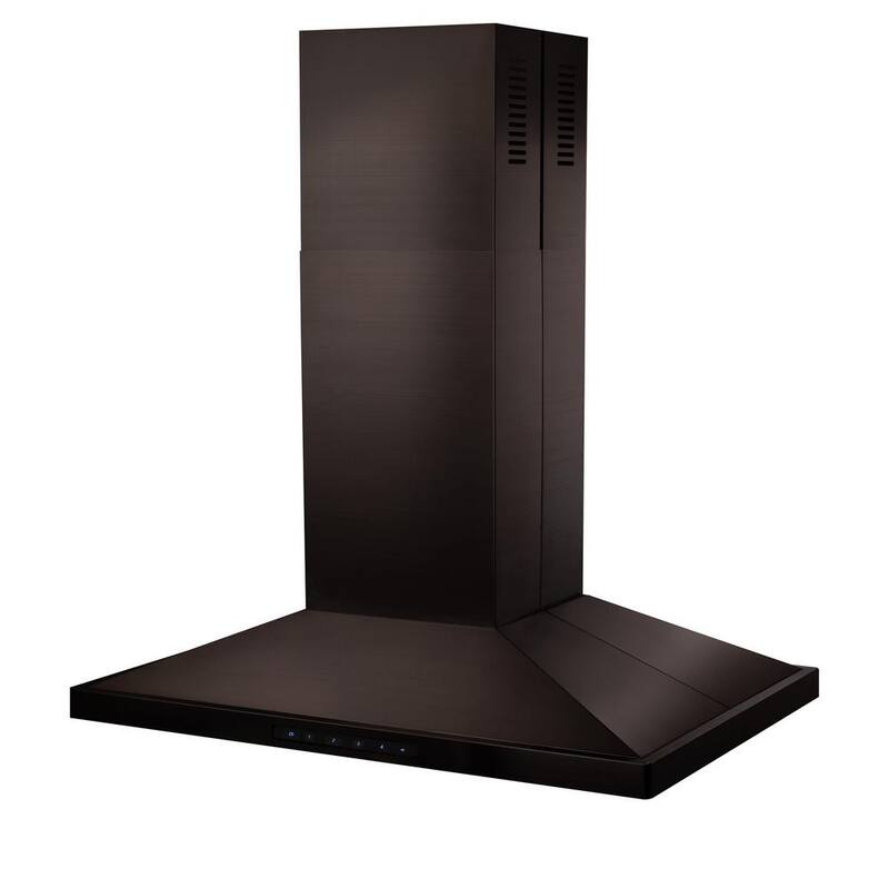 Black Stainless Steel Island Mount Range Hood N813