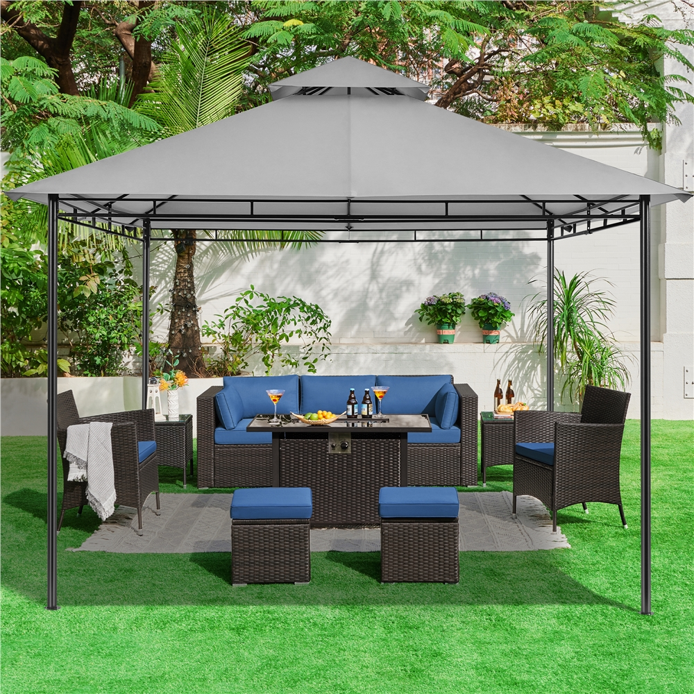 11×11 ft Outdoor Patio Gazebo Tent, Dark Gray T915900