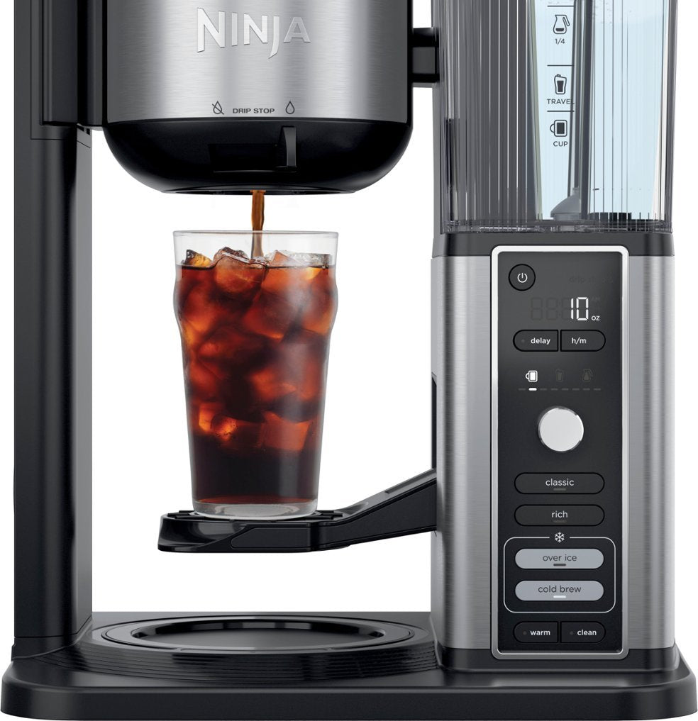 Black 12-cup Drip Coffee Maker with Single Serve Brewing D400649