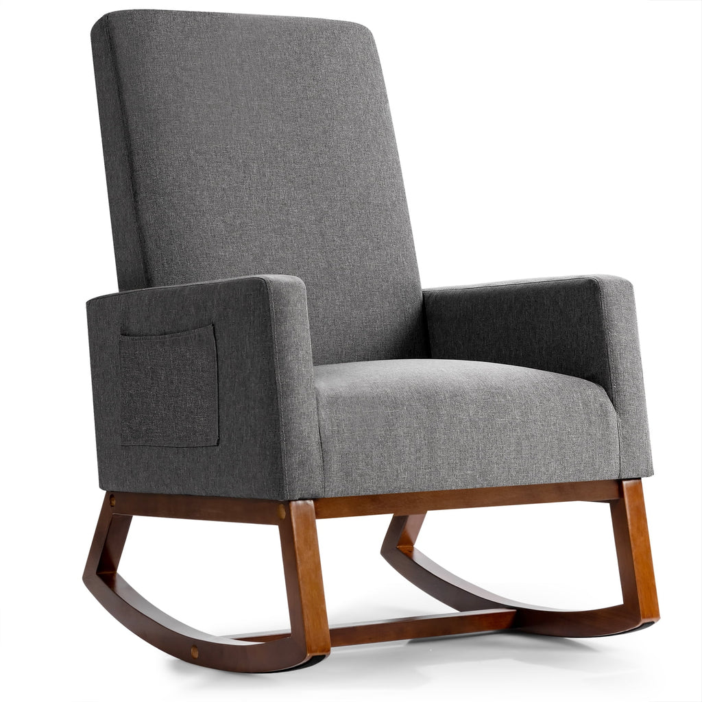 Mid Century Rocking Chair Beige A19043