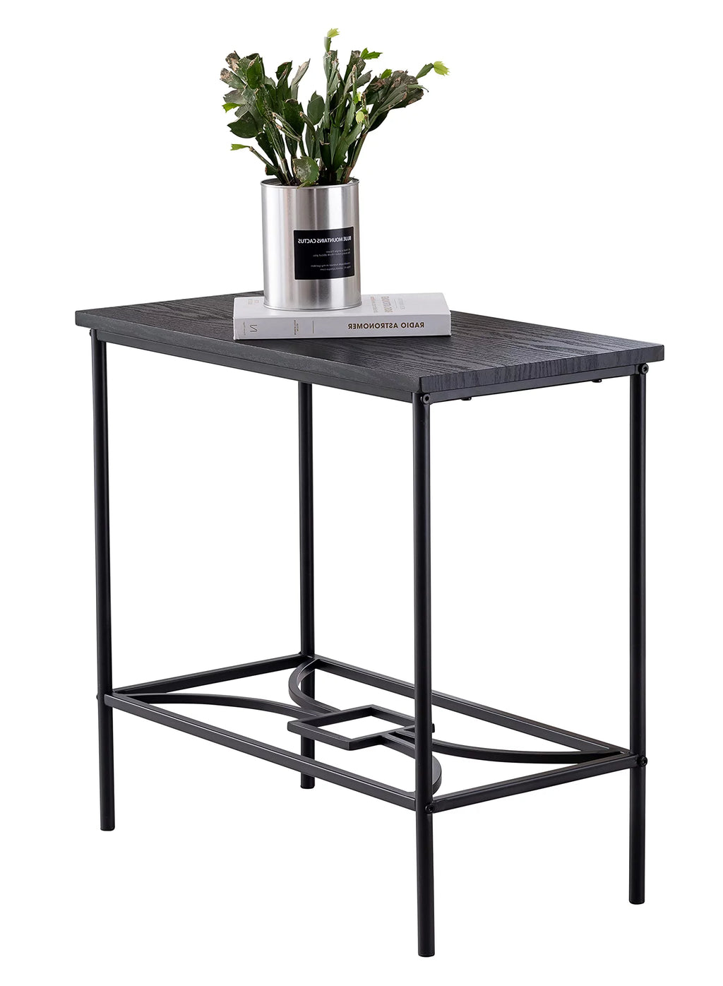 Black Metal & Wood Side Table M472