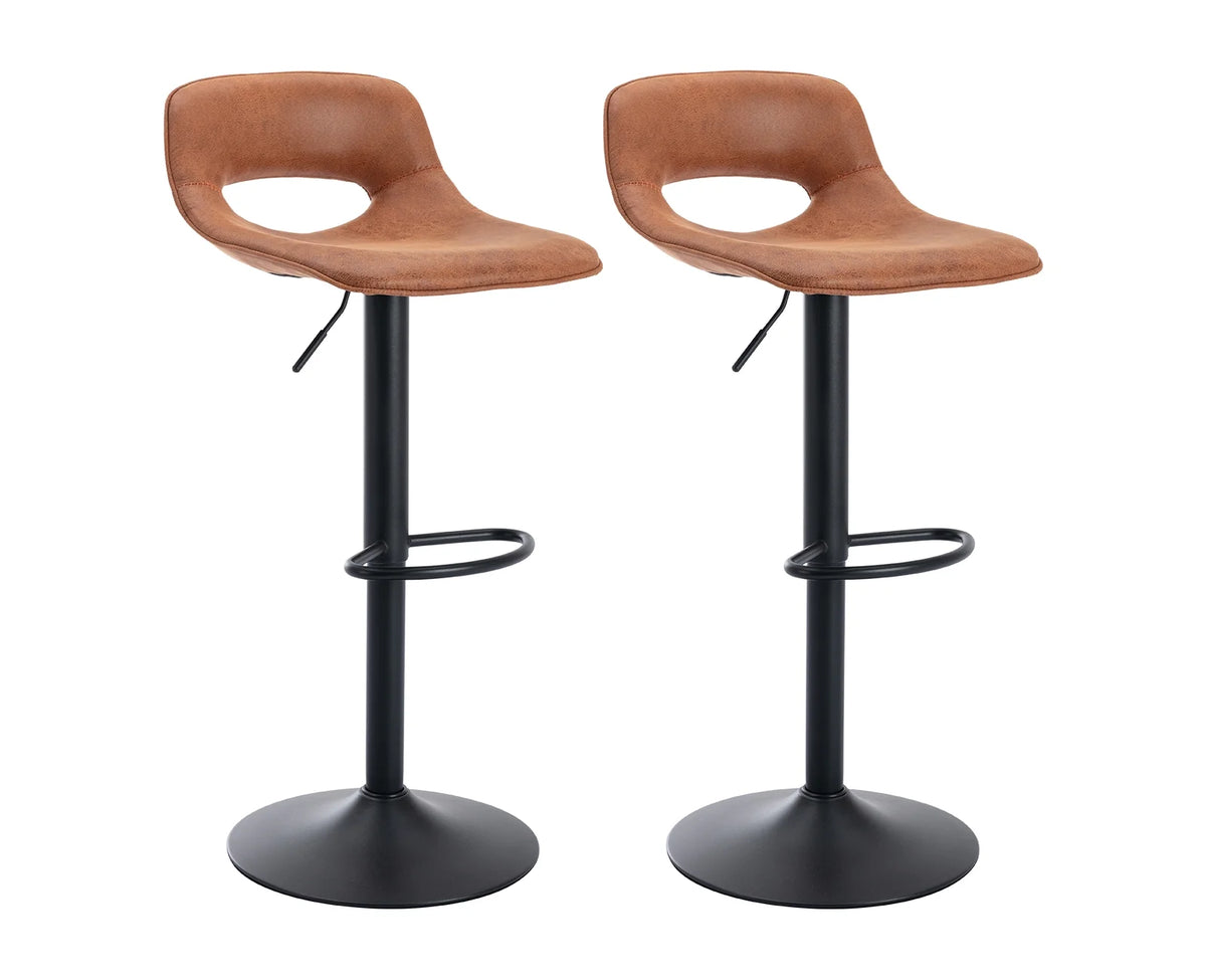 Modern Swivel Leather Bar Stools Set of 2 S638789