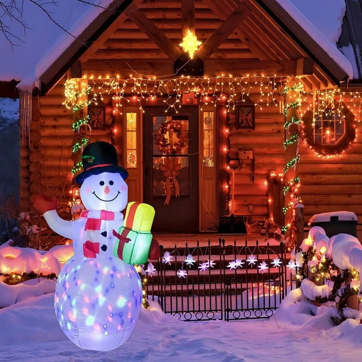 Snowman Christmas Inflatables with Rotating LED Lights R403