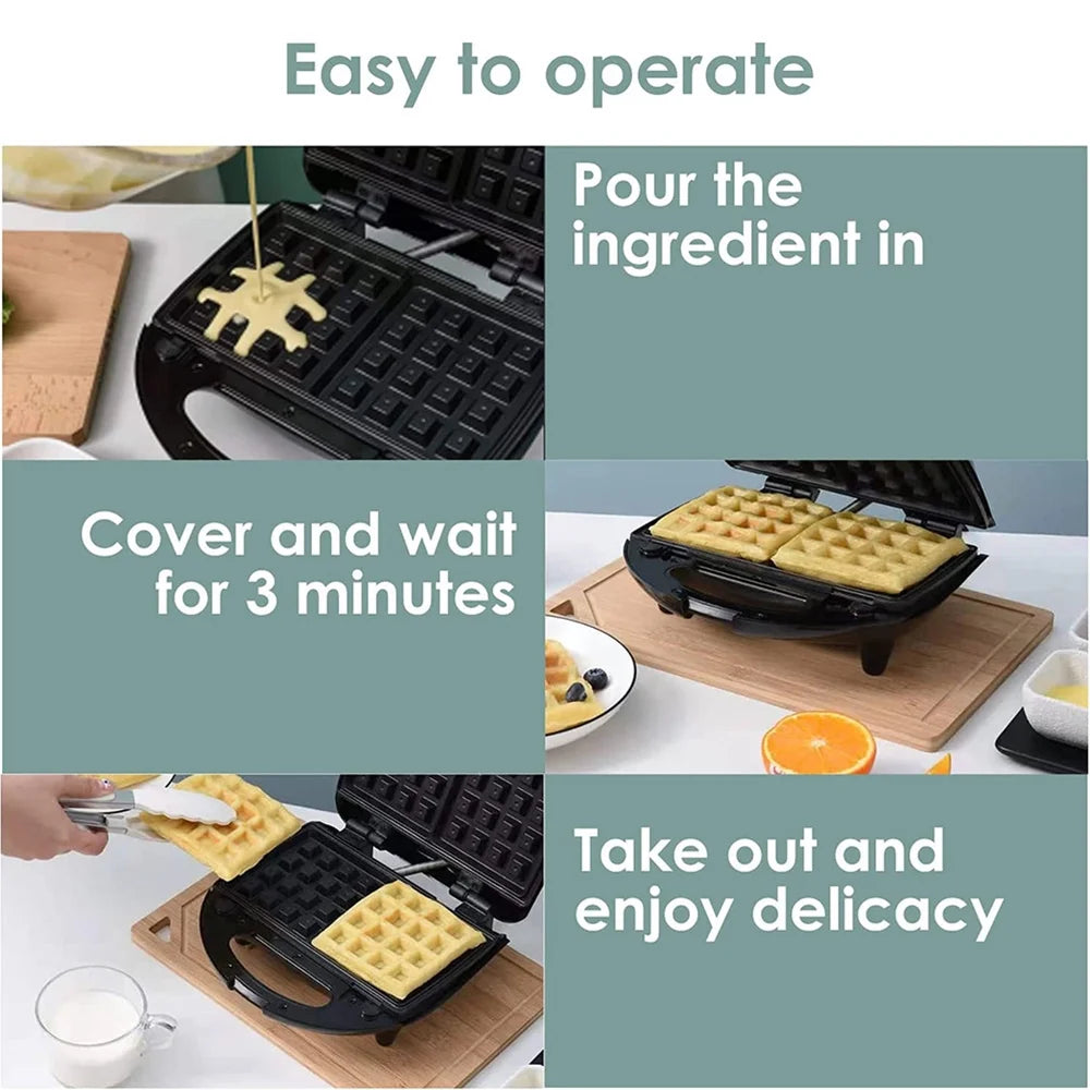 Stainless Steel Electric Baking Pan Sandwich Waffle Maker K750271