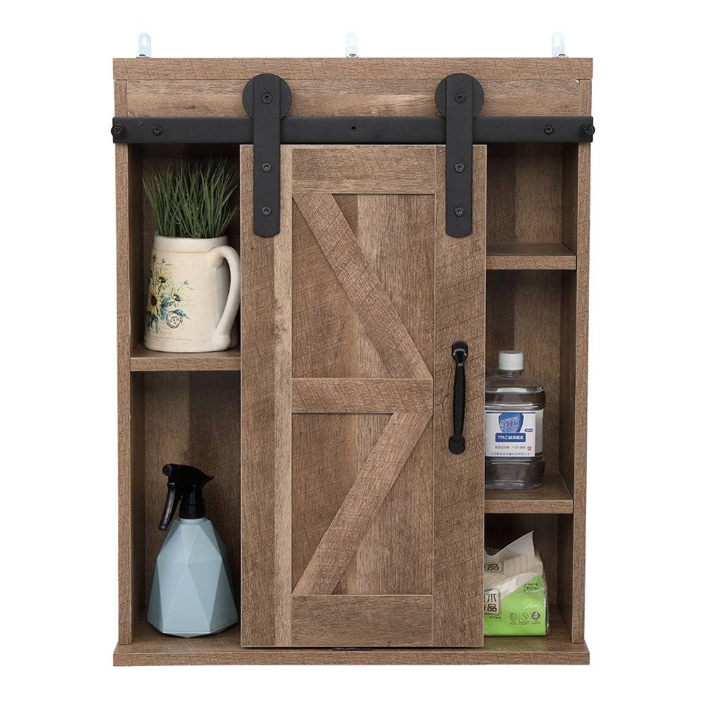 Grey Sliding Barn Door TV Stand Cabinet G4324