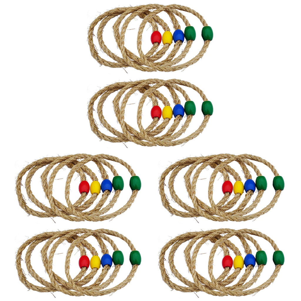30 PCS Wooden Ring Toss Game Outdoor Toys G78321
