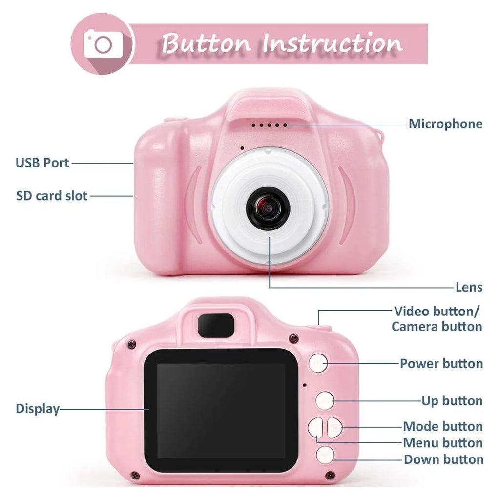 13MP 1080P Rechargeable Children's Toy Camera with 16G TF Card W985007